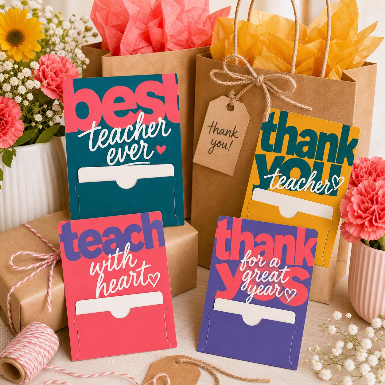 Teacher Appreciation Gift Card Holder Printable, Thank You Teacher Gift ...