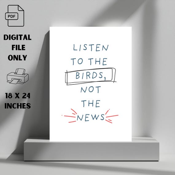 Mindful Quote Print – Listen to the Birds (digital Download) - Etsy