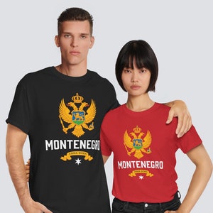 Montenegro T-shirt Souvenir Crna Gora Coat of Arms National Pride Montenegrin Patriotic Gift Independence Day Black Mountain Monte Negro Tee