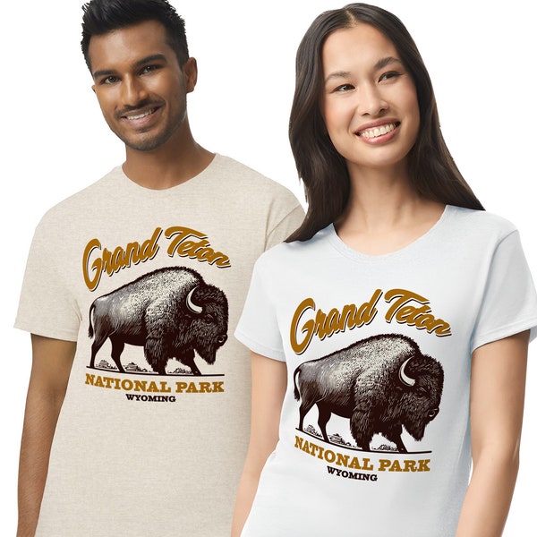 T-shirt Grand Teton National Park tshirt Bison Wyoming buffalo