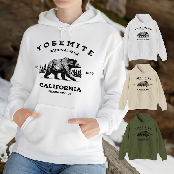 Hoodie Yosemite California National Park Sweat à capuche poche kangourou unisexe Parc National Yosemite Californie idée cadeau Yosemite CA