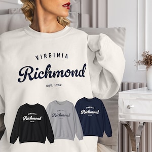 Richmond Virginia sweatshirt Richmond crewneck Richmond gift Richmond souvenir VA Virginia Crew Neck USA Maymont Falls Park Liberty Bridge