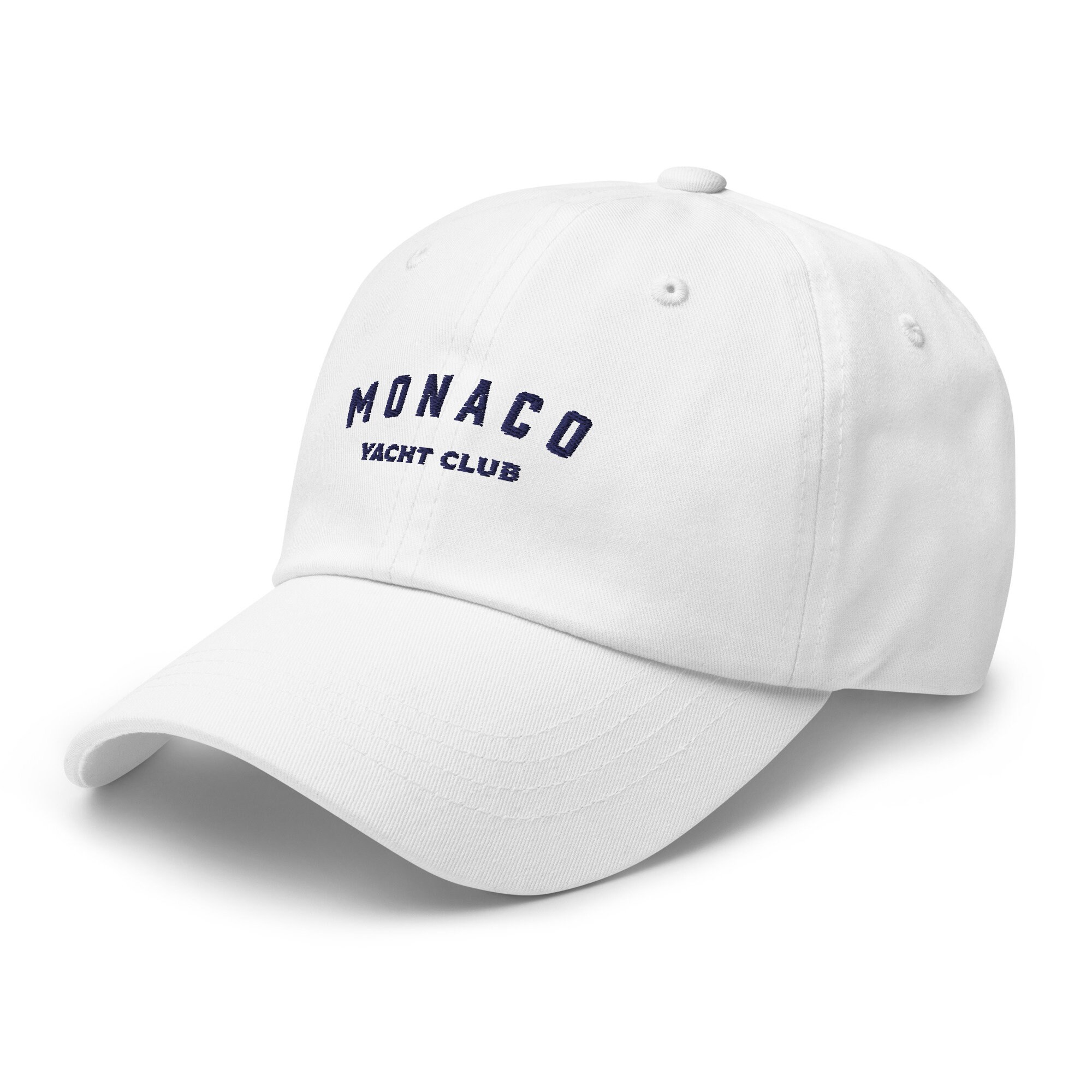Yacht Club Monaco White Embroidered Baseball Cap straight from Monaco Brand ne Monaco Yacht Club Embroidered Dad Hat Monaco Embroidery  main image 2