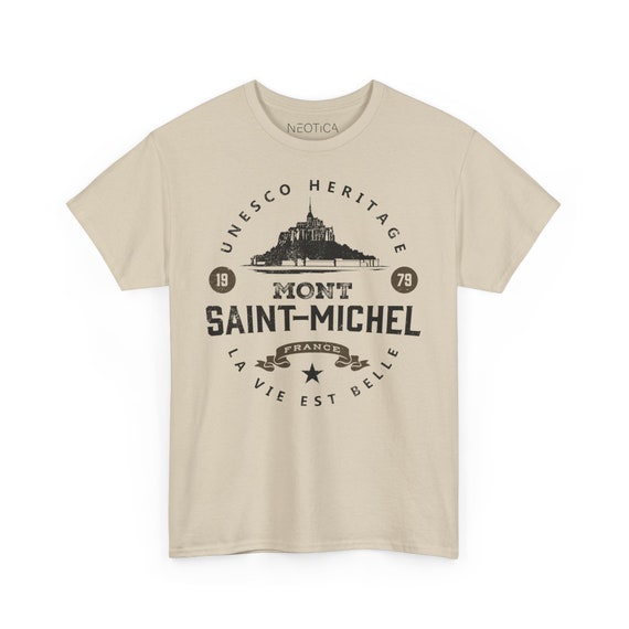 ★Le Mont Saint Michel★ MBasic Small Logo TshirtWhite LNTA0 Buy Mont Saint Michel T-shirt Catholic Gift Souvenir Mont St