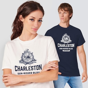 Charleston tshirt South Carolina Souvenir Charleston Moving Flag Charleston City Tee Shirt South Carolina Gift Southern Fashion Travel SC US