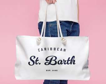 Weekender Bag Saint Barth Yacht Club Tote Bag St Barthelemy Gift St Barth souvenir Saint Barthelemy Caribbean cruise beach bag St Barths