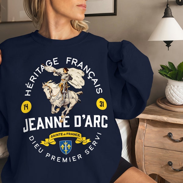 Saint Joan of Arc Sweatshirt Catholic Gift Idea, Unisex Heavy Blend Crewneck