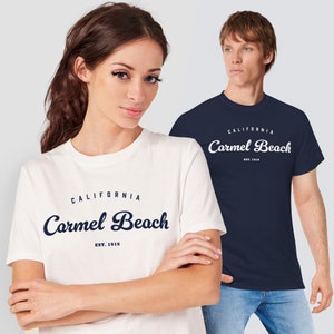 Carmel Beach T-shirt California Beach Souvenir Carmel-by-the-Sea Tee Shirt California Style Gift Seaside Surfer Tshirt Unisex West Coast CA