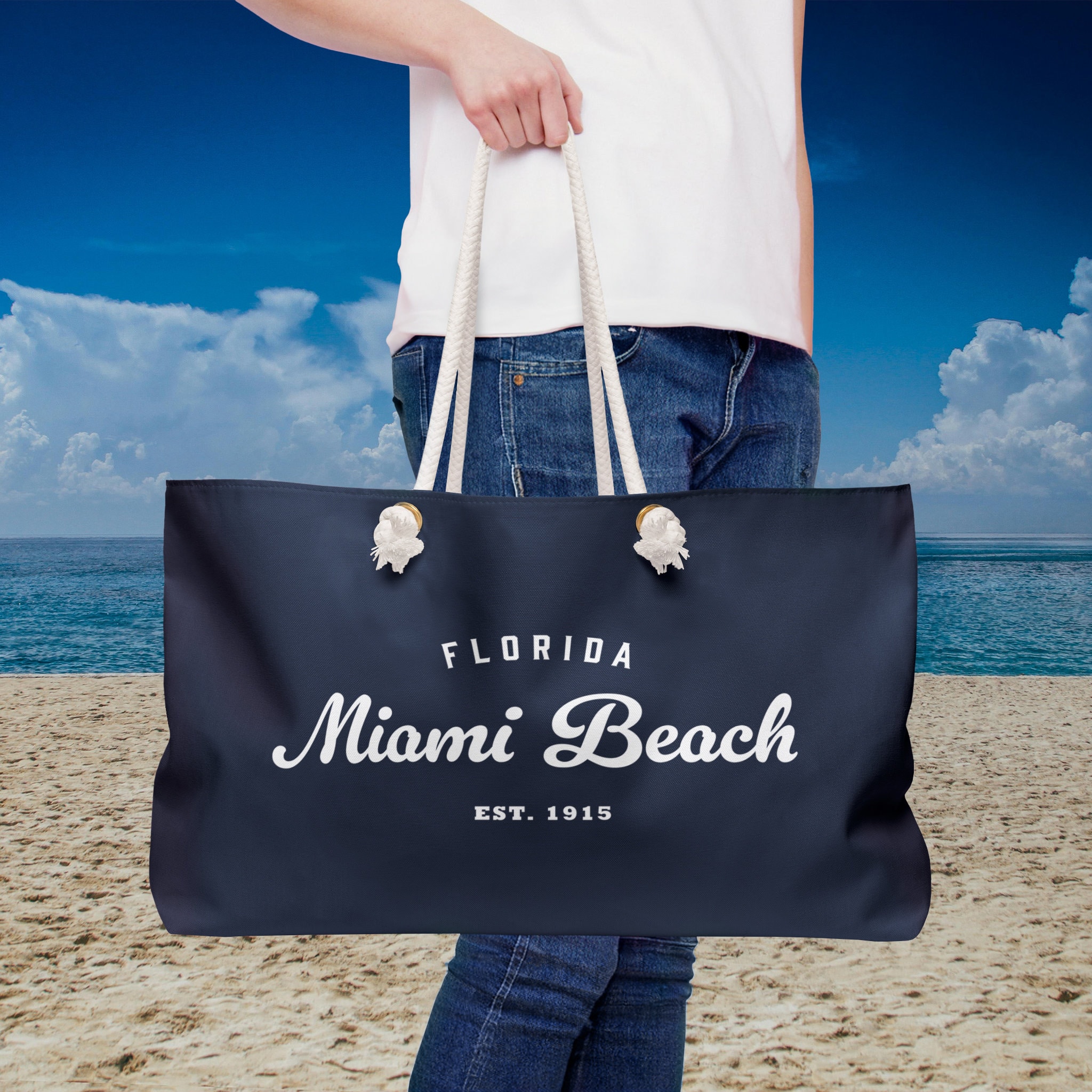 Miami Tote Bag Florida Weekender Miami Beach Souvenir Miami Beach