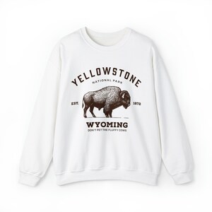 Sweatshirt Homme/Femme Parc National Yellowstone - Bison - Coupe Classique, 241 G