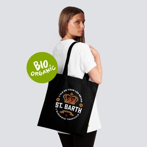 St Barth Tote Bag Organic Cotton Saint Barthélémy Tote Bag Caribbean Island Gift St Barthelemy Beach Bag Souvenir Saint Barths Travel Barths