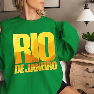 Rio de Janeiro Sweatshirt Christ the Redeemer Brazilian Gift Souvenir Brazil Crewneck South America Beaches Sunset Copacabana Rio Sweater