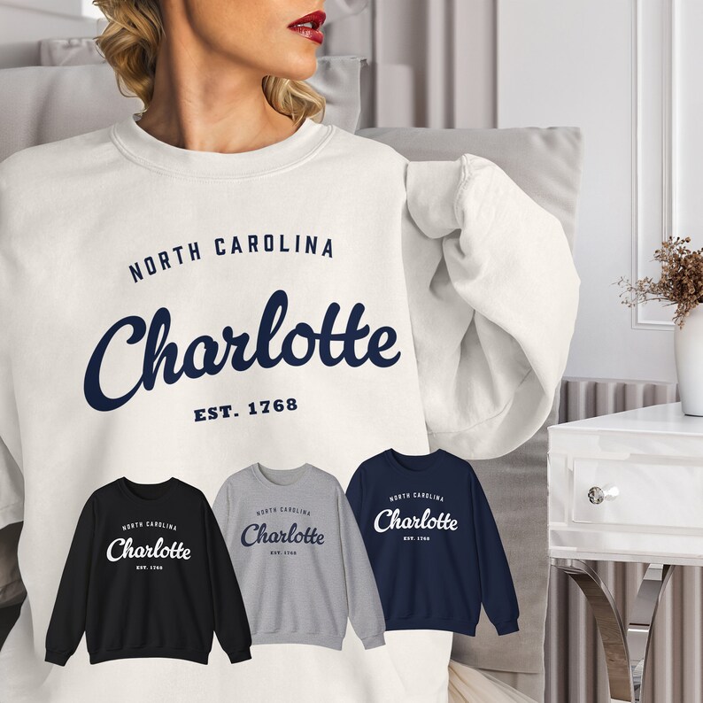 Charlotte Sweatshirt Souvenir State North Carolina Tshirt Travel USA