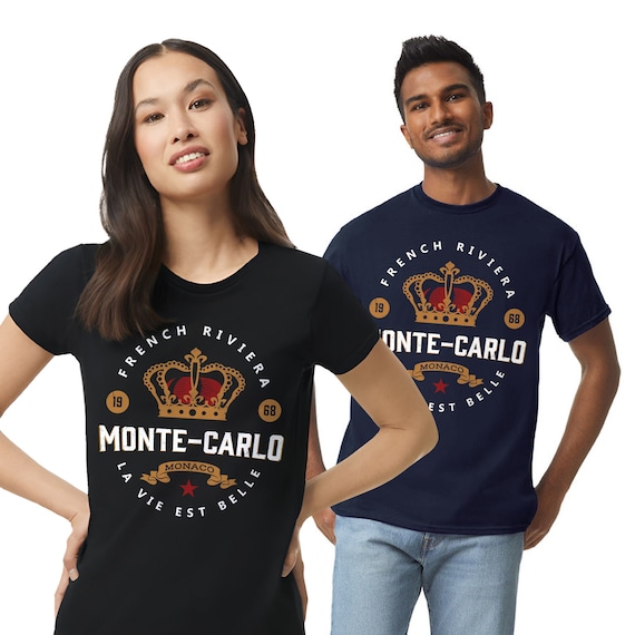 Monte carlo French Riviera T shirt life is Beautiful Crown Illustration Etsy