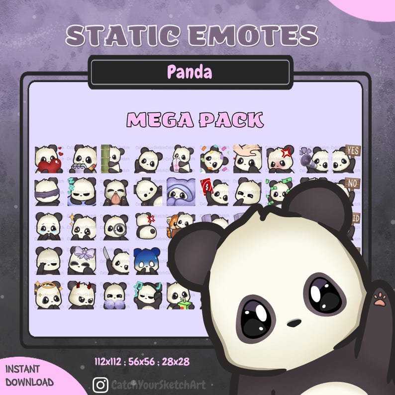 Helper Emote MEGA PACK Panda Emotes | Big Bundle | GIF Twitch & Discord (digital ...