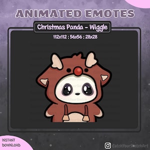 ANIMATED Cute Panda Wiggle Christmas Emote  | Panda Emote Christmas / Xmas / Holiday / Dance / Wiggle