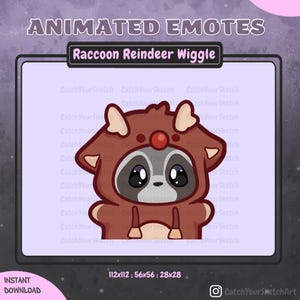 ANIMATED Raccoon Wiggle Emote | Christmas Holiday Hype Dance | GIF Twitch & Discord (Digital Download)