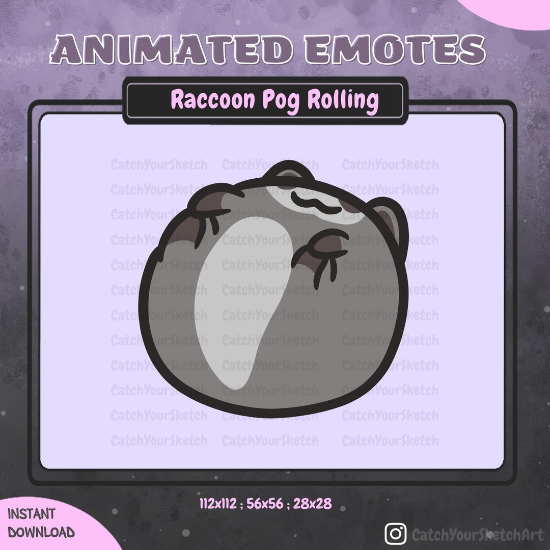 Pog Animation ANIMATED Rolling Raccoon Emote | Hype Dance Bounce Pog | GIF Twitch ...