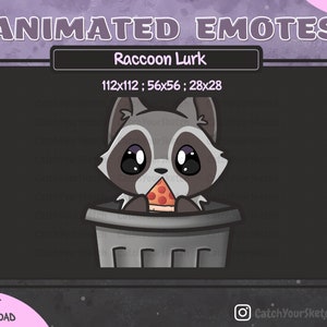 ANIMATED Cute Raccoon LURK / EAT Emote  | For Twitch, Discord and more