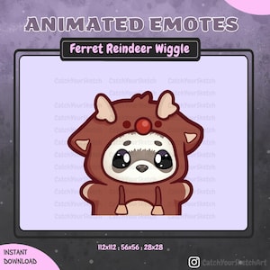 ANIMATED Ferret Wiggle Emote | Christmas Holiday Hype Dance | GIF Twitch & Discord (Digital Download)