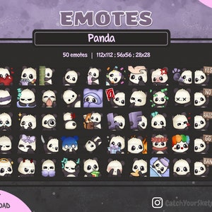 MEGA PACK Panda Emotes l  50 Emotes  l  Twitch and Discord l  Digital Files Instant Download
