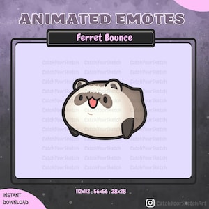 ANIMATED Bounce Ferret Emote | Hype Dance Twerk | GIF Twitch & Discord (Digital Download)