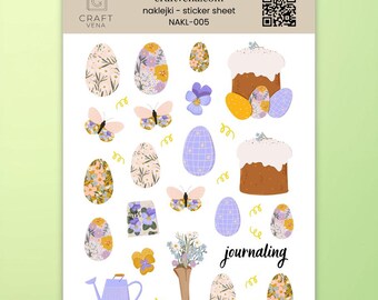 Ostern Sticker A6 | Frühlings Sticker Journaling, Planer, Scrapbooking, Bullet Journal, Pastell Aesthetic