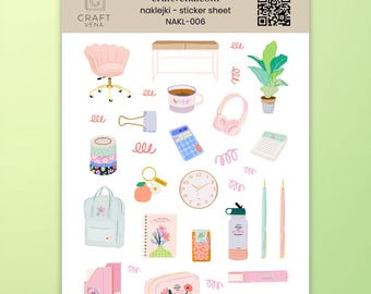Schreibtisch Sticker A6 | Lernen, Planer, Journaling, Scrapbooking, Organisation, Aesthetic