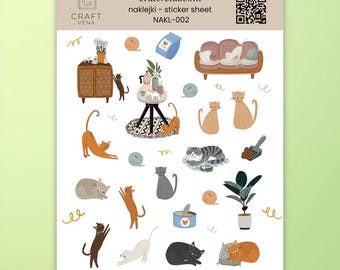 Katzen Sticker A6 gemütlich | Journaling, Scrapbooking, Planer, Bullet Journal, Cat Aesthetic