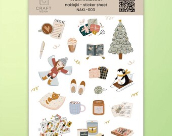 Winter Sticker A6 gemütlich | Journaling, Scrapbooking, Planer, Bullet Journal, Winter Aesthetic