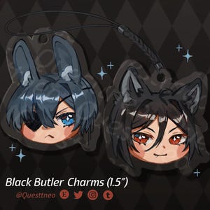 Black Butler - Ciel Phantomhive and Sebastian Michaelis 1.5&quot; Charm