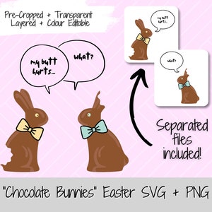 Pâques SVG PNG « My Butt Hurts What » Funny Chocolate Bunny Pâques Sublimation Design pour tshirt cadeaux usage commercial couper des fichiers pour Cricut
