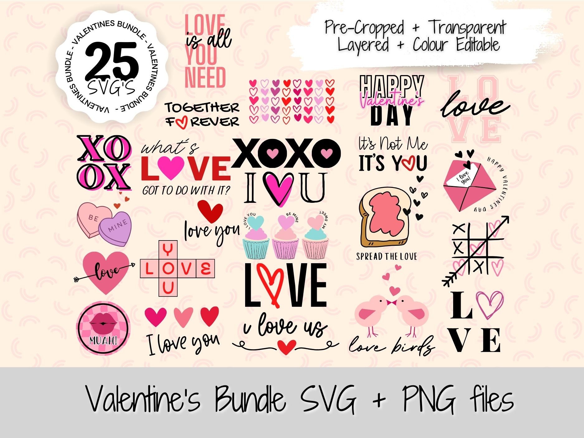 Valentines Day SVG PNG Sublimation Bundle SVG Cut Files for Cricut designs  Commercial Use png Valentines Day Gift for Her Gift For Him