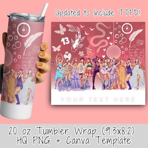 Eras PNG Skinny Tumbler Design for Sublimation 20oz Tumbler Wrap Eras Tour Outfit PNG Taylor Tumbler Wrap Canva Template Custom Text