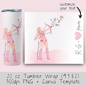 Eras Tour Outfit PNG Valentines Tumbler Wrap for Sublimation Tumbler Wrap 20oz skinny Taylor Tumbler Wrap Canva Template Custom Text