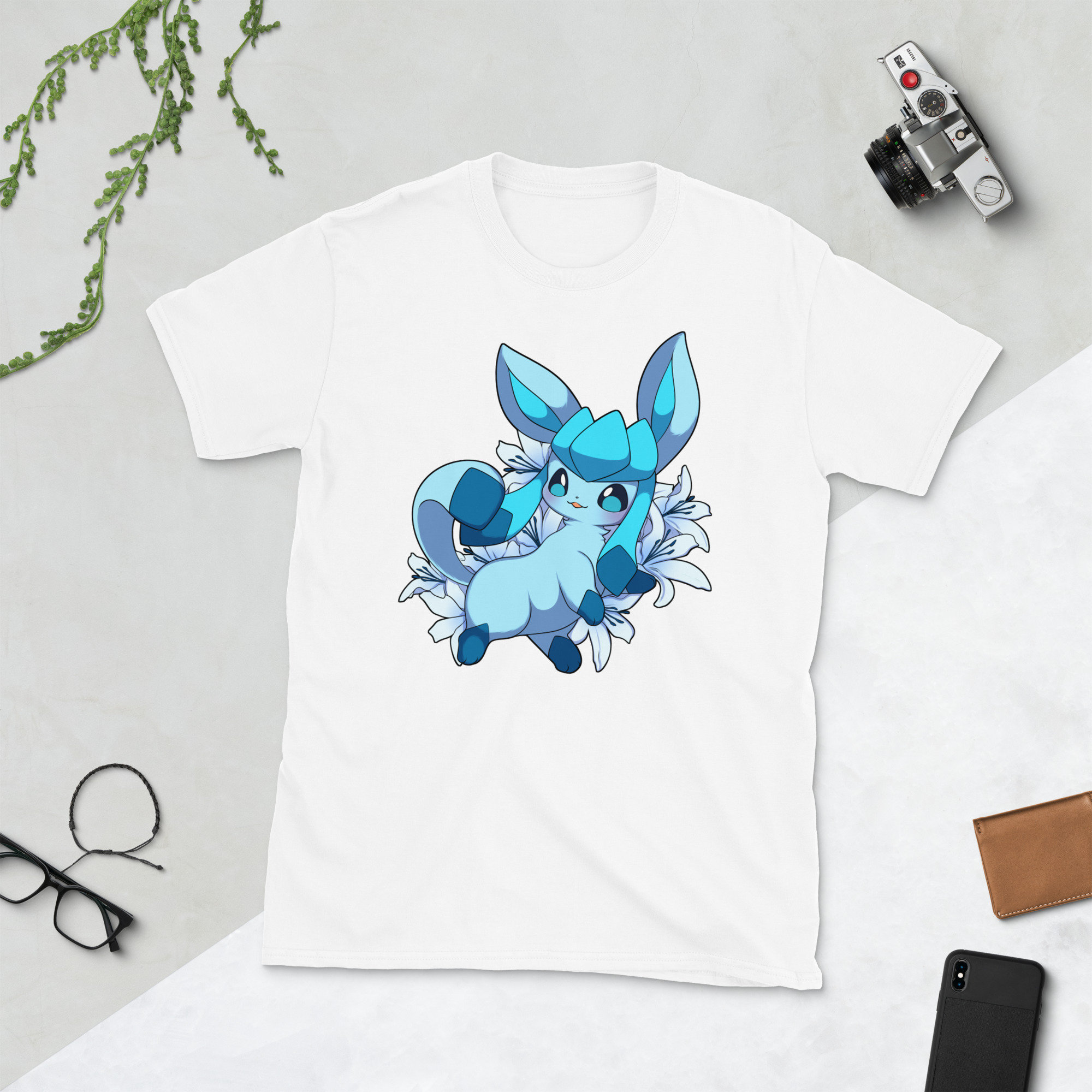Short-sleeve Unisex T-shirt Glaceon Pokemon Eevee -  Norway