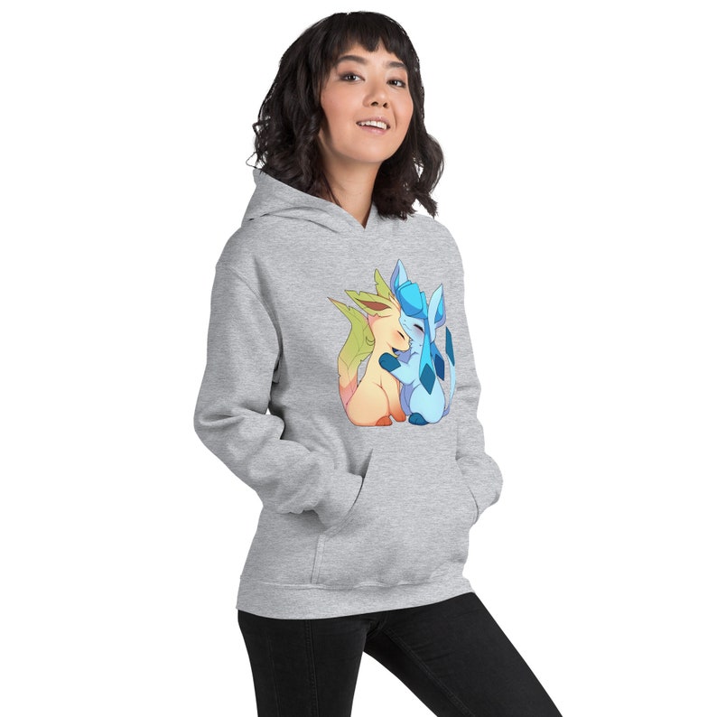 Unisex Hoodie Leafeon Glaceon Inspired Pokemon Sweatshirt - Etsy