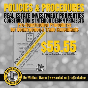 Pre-Construction Procedures for Construction Trades & Consultants