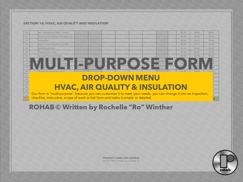HVAC Air Quality & Insulation Construction Form Etsy