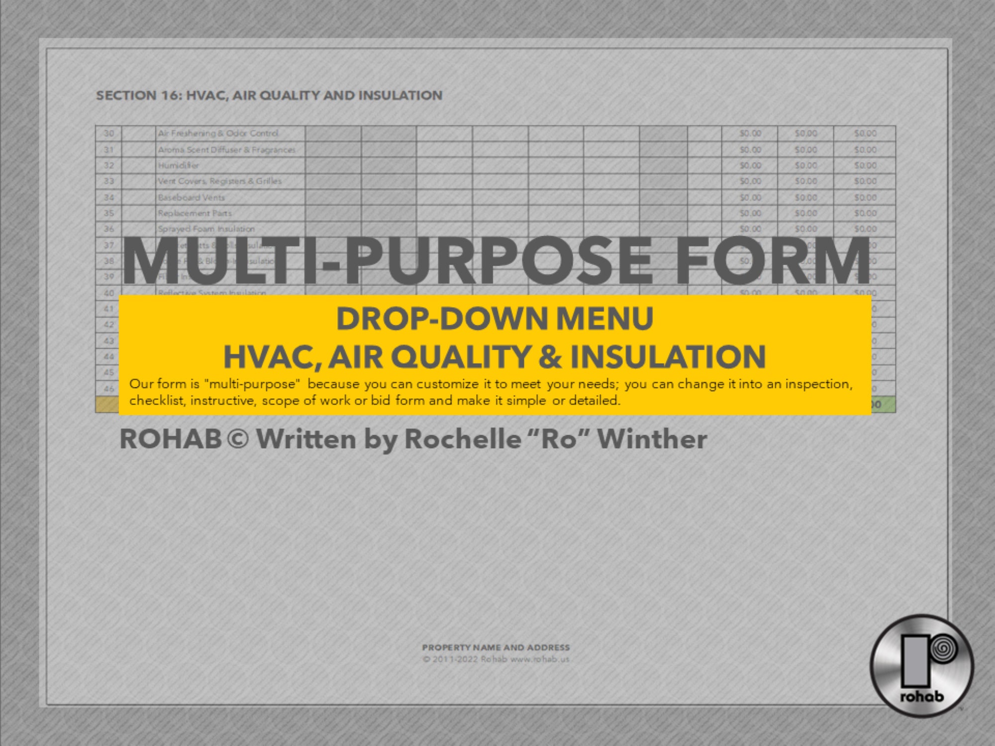 HVAC Air Quality & Insulation Construction Form Etsy