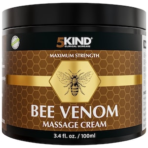 5kind Bee Venom Cream UK Maximum Strength 100ml - Naturally Massage Joints & Muscles - Responsibly Sourced Premium Bee Venom Muscle Rub