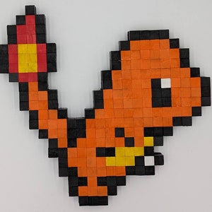 Charmander 8-bit Wooden Pixel Art
