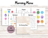 Homeschool Morning Menu: Preschool & Kindergarten Worksheets (Printable PDF)
