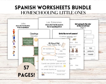 Spanish Homeschool Worksheets: Bilingual Learning Bundle (PDF)