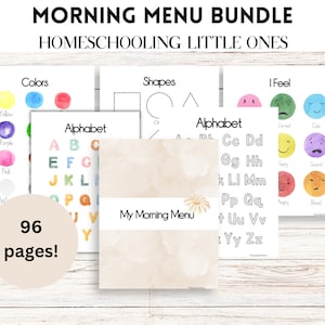 Homeschool Morning Menu: Preschool & Kindergarten Worksheets (Printable PDF)