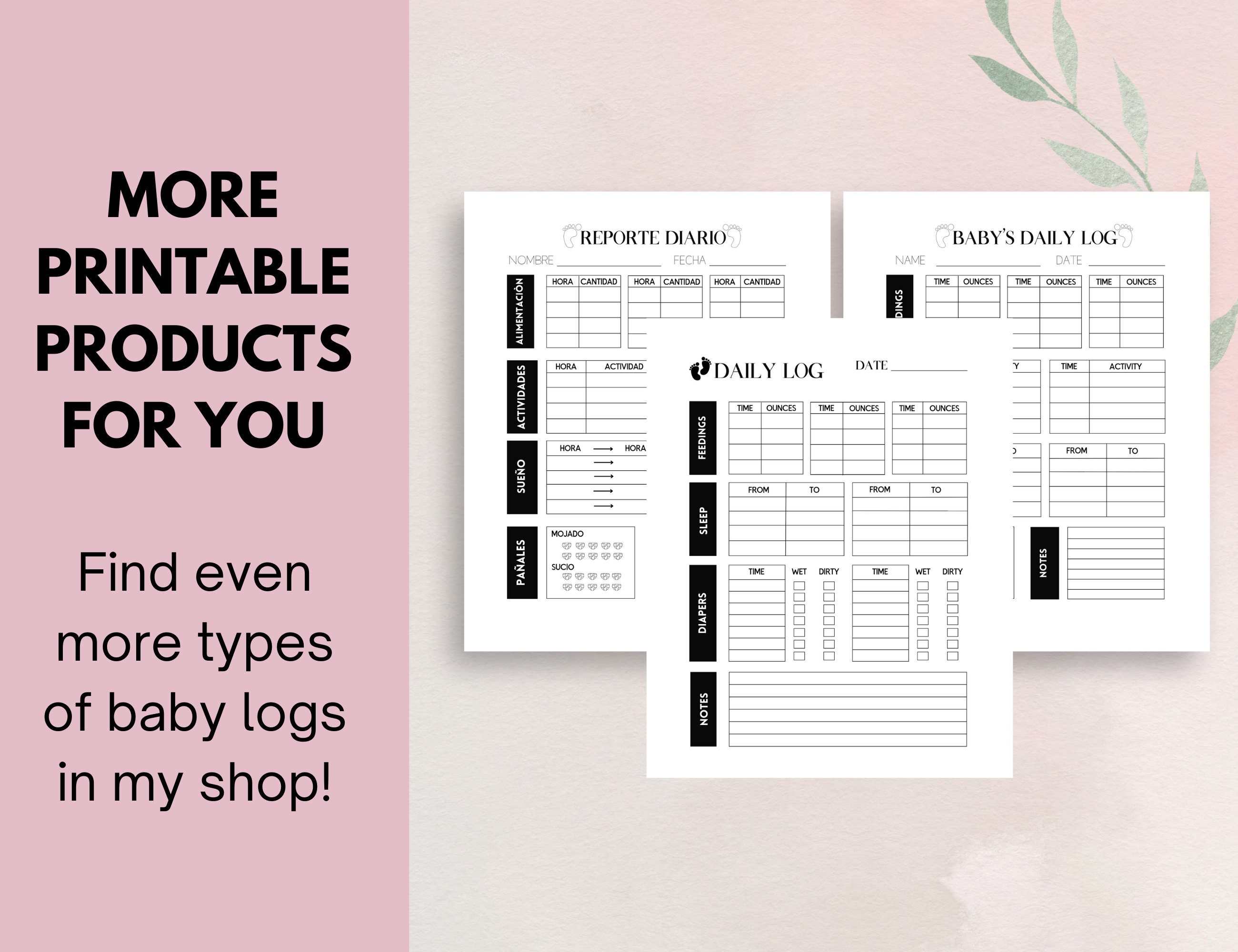 Baby Daily Log Printable: Infant Tracker, Nanny Report (PDF) - Etsy