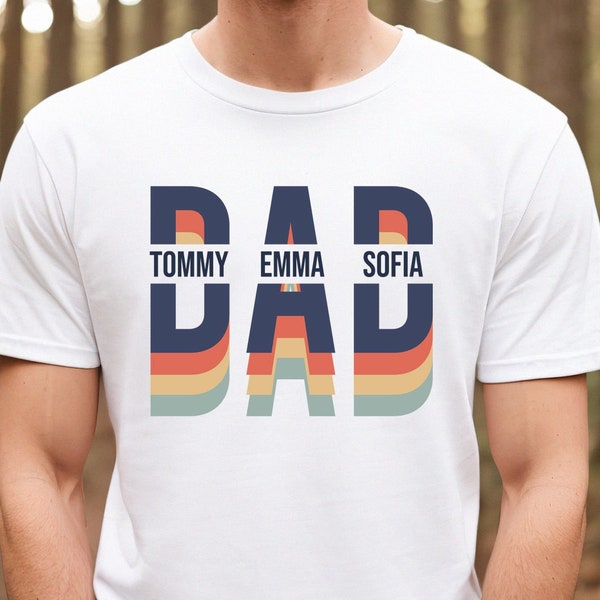 Custom Dad Est Children Names  Shirt, Personalized Father's Day Shirt, Gift For Cool Dad, Personalized Father's Day Gift, Custom Name Shirt
