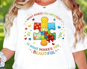 Comfort Colors® Autism Awareness Shirt, What Makes You Different Tee, Autism Shirt, Neurodiversity Acceptance Shirt, Inspirational Tee