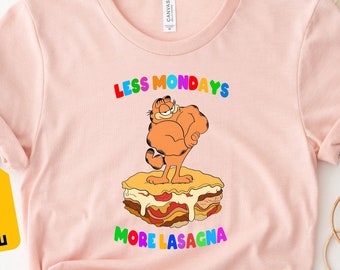 Less Mondays More Lasagna Shirt, Cat Lover Shirt, Lasagna Shirt, Animal Shirt, Food Lover Shirt, Foodie Shirt, Funny Lasagna Shirt