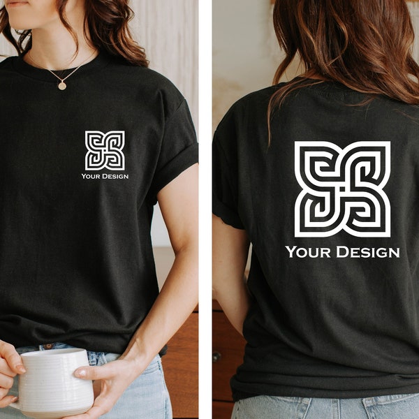 Chemise avec texte personnalisé au dos et à l'avant, Chemise avec logo d'entreprise, Chemise personnalisée personnalisée, Personnalisez votre propre chemise, Chemise sur mesure